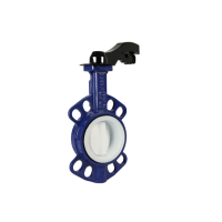 OEM Pn16/10 PTFE Lining Rubber Flange Butterfly Valve